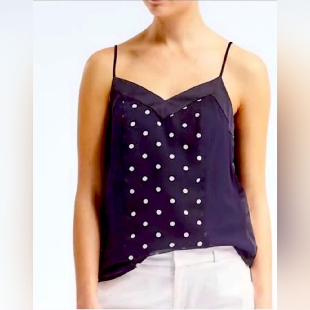BANANA REPUBLIC NAVY BLUE POLKA DOT CAMI TANK TOP SIZE 6